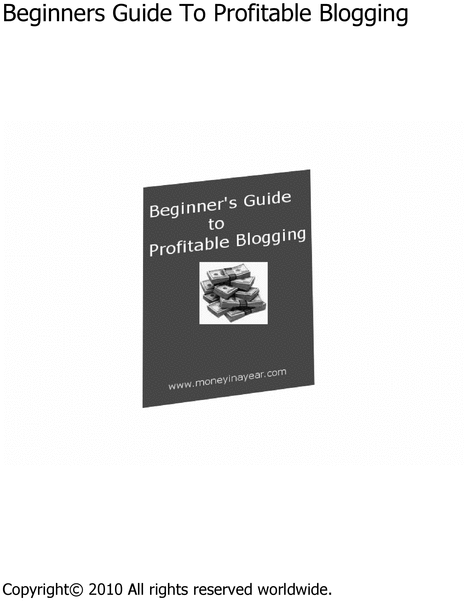 Product picture Beginner Guide To Profitable Blogging 